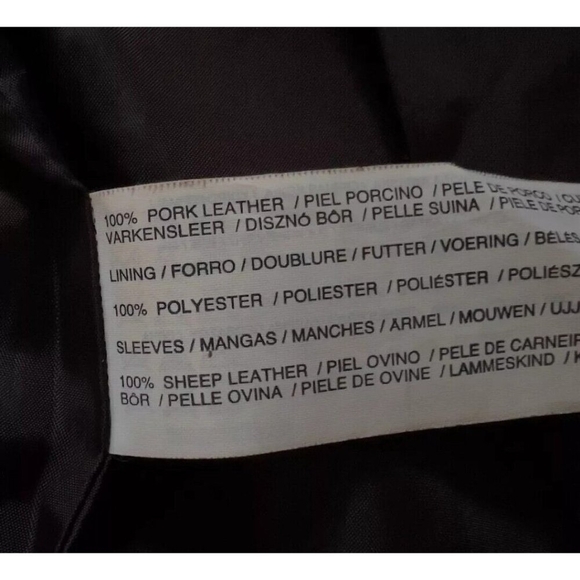 Mango Leather Jacket XXS / Brown with Gold Hardware - Biker Style - Picture 13 of 13